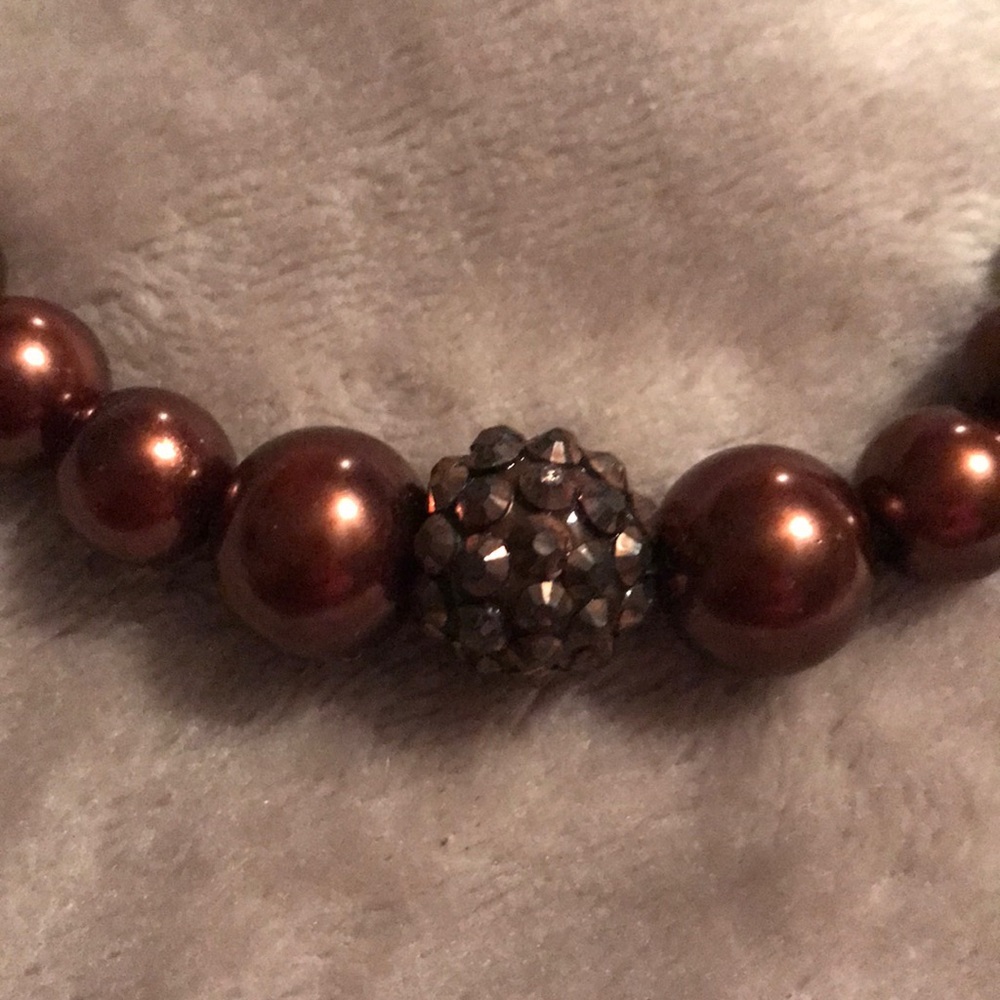 Brand New Brown Beaded Necklace